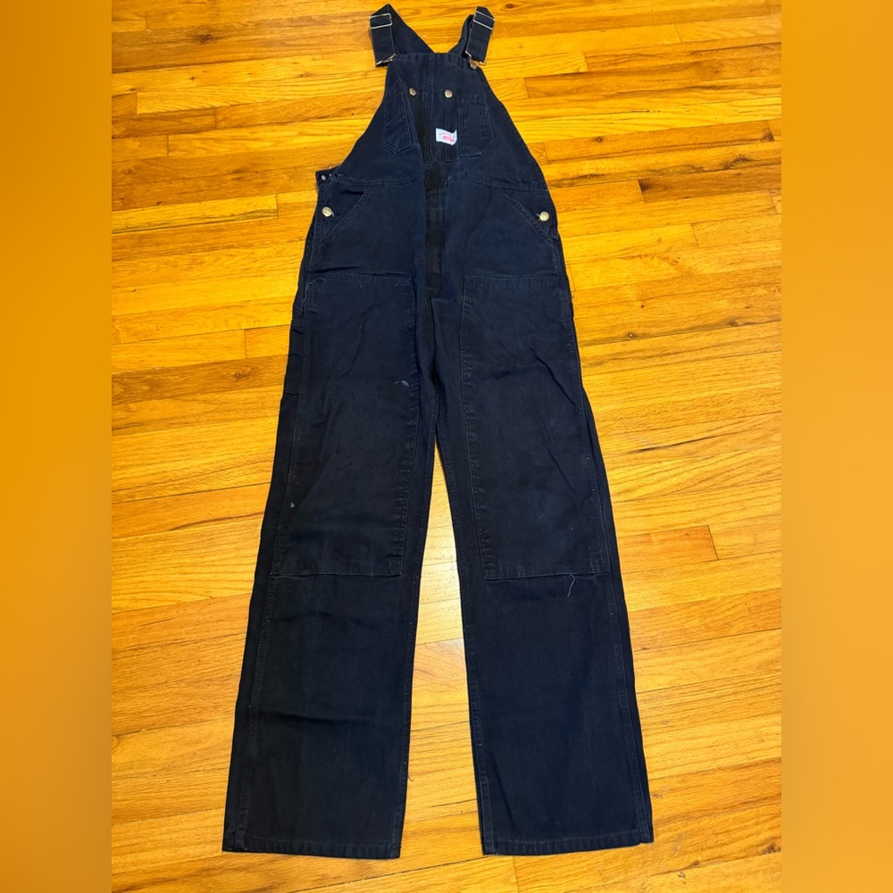 Round House Black Denim Overalls